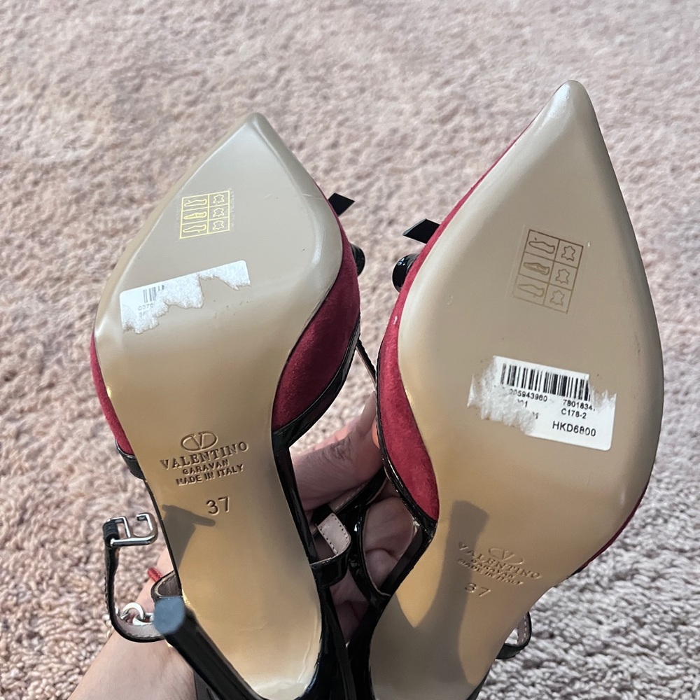 Copied Valentino Women's Black and Red Heels 4” - Picture 3 of 3